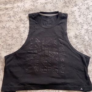 Adidas cropped black muscle tank